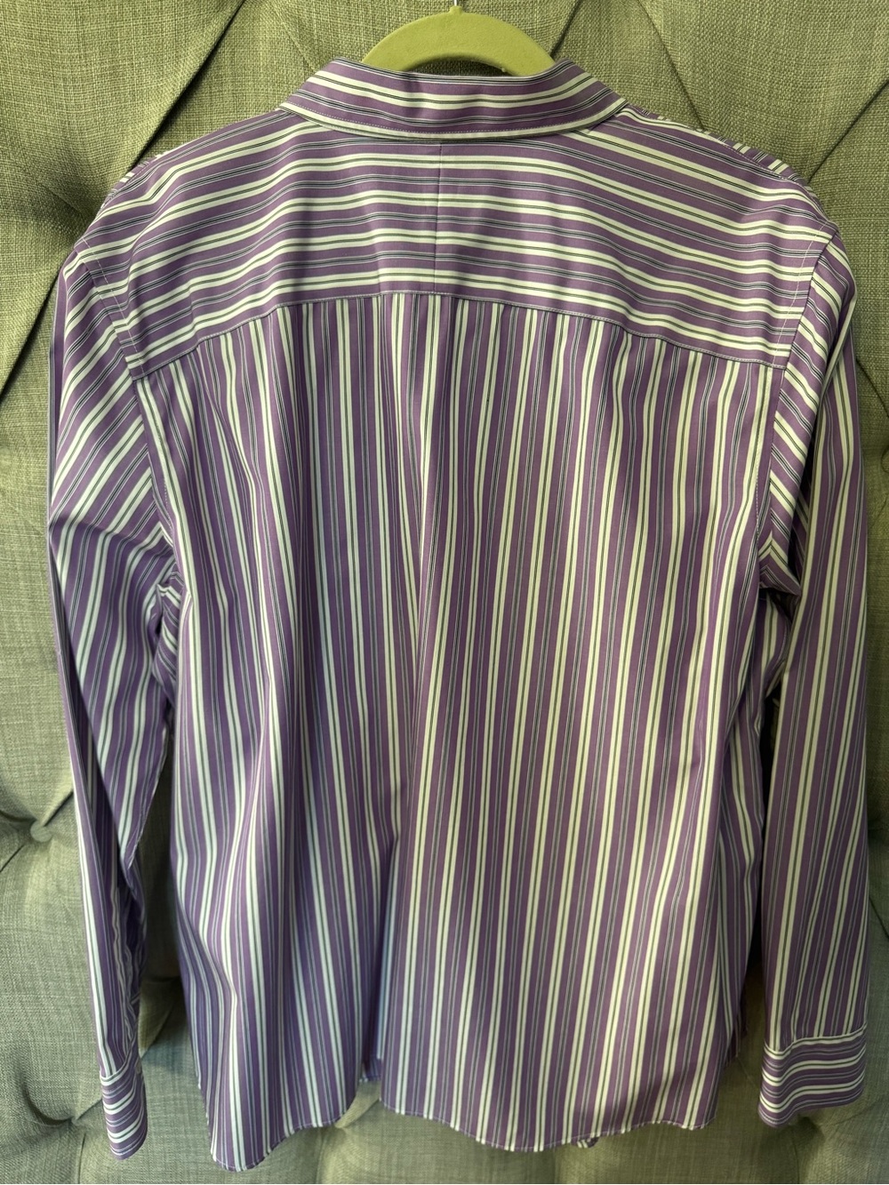 Chaps Purple and White Striped Women’s Blouse - Picture 4 of 4